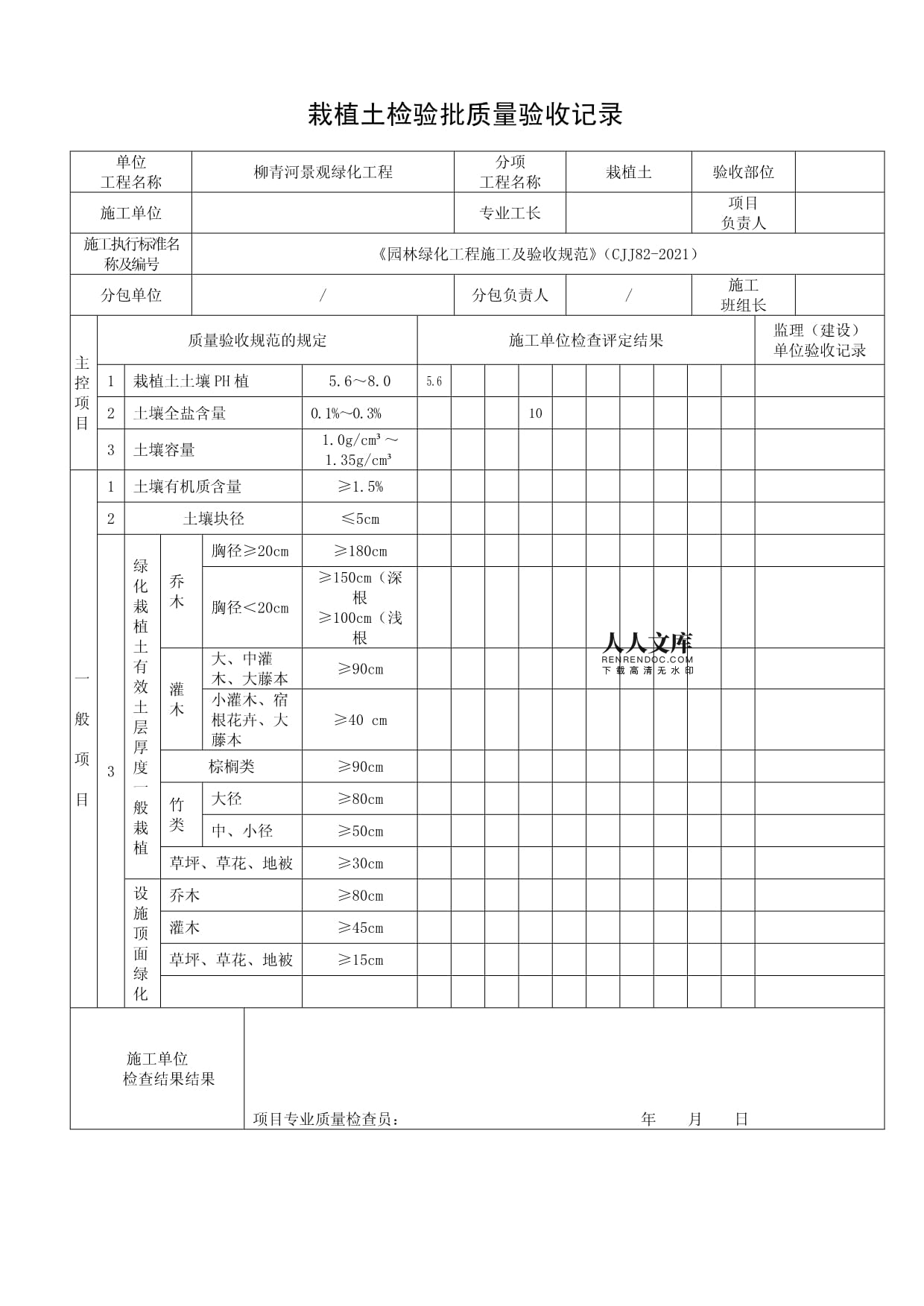 《园林绿化工程施工及验收规范》表格3优质资料