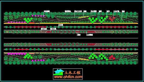 道路标准段绿化图免费下载 园林绿化及施工